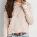 American Eagle  pink cropped mock neck knit sweater Photo 0