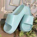 Trendy Beach Shoes Comfy Bali Platform Slides Foamy Aqua Womens 7 Sandals Blue Photo 0