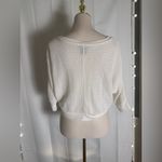 Wet Seal Los Angeles New York Cropped Waffle Knit Sweater White Boxy (L/XL) Photo 2