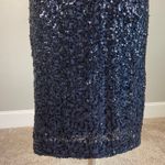 Eliza J Sequined Sleeveless Midi Sheath Cocktail Dress Blue Size 8 Round Neck Photo 6