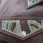 Christine Alexander Women's Brown Rhinestone Western Jean Jacket Size M Medium Photo 11