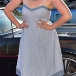 Peach Love California MD Peach Love blue white stripe halter A line dress Photo 7