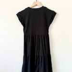 J.Crew Cotton T-Shirt Dress with Ruffle Cap Sleeve in Black Size XXS Photo 2