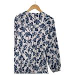 Jason Wu Dress Womens 10 White Blue Silk Floral Ruffle Mini Long Sleeve Designer Photo 11