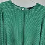 Adrianna Papell  Green Polka Dot Blouse M lightweight professional office casual Photo 4