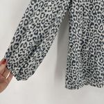 Emerson Fry India Collection Bardot Womens Organic Leopard Top Charcoal Size XS Gray Photo 5
