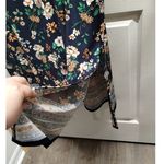 Sami & Jo  Size XL Navy Blue Floral Boho Trim Short Sleeve Stretch Maxi Dress Photo 3