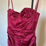 House Of CB  XS A-C   “Flora” Pleated Satin Midi Wine‎ Dress NWOT Photo 6