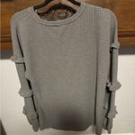 HEIMISH USA Gray Ruffle Sleeve Sweater Size L Photo 1