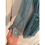 Chico's NWT Herringbone Long Sleeve Sheer Shirt Dress Turquoise Blue Women's 1 Photo 1