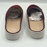 BP . Monika Sz 7.5 Mules Wine Velvet Platform Slip On Shoes Photo 5