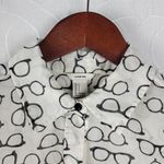 Forever 21 Eyeglasses Print Blouse Womens Small White Black Optical Glasses Spectacles Photo 1