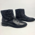 Ash  Leather Studded Rhinestone Moto Ankle Boot Booties Size‎ EU 40 Photo 1