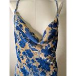Cloud Ten Blue Tan Burnout Velour Mini Dress Cowl Neck Spaghetti Straps Sz Large Photo 6