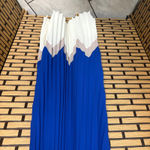 YA Los Angeles  Blue And White Pleated Maxi‎ Dress Size Medium Photo 3