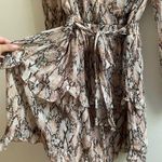 HYFVE  BROWN PYTHON RUFFLE DRESS Photo 1