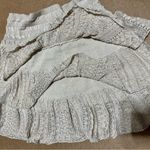 Maje Tiered Ruffle Sparkle Natural Metallic Crochet Mini Skirt, Size 3 Photo 5