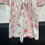 Carole Hochman Mixed Floral Robe Wrap NEW White Pink Medium Cotton Pockets Photo 7