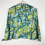 Neiman Marcus Medium Blazer Jacket Blue Green White Lined Open Women Stretch 875 Photo 1