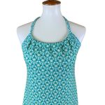 prAna  L Halter Active Dress Built In Bra Geometric Boho Travel Yoga Teal Photo 1