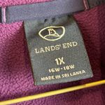 Lands' End Lands’ End Woman’s Plus Size Purple Fleece Quarter Zip Pullover Sz 1X (16W-18W) Photo 2