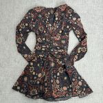 Preen by Thornton Bregazzi silk blend long sleeve draped flowy mini dress poppy Size 8 Photo 13