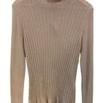 White House | Black Market WHBM NWT ribbed mock neck cashmere blend long sleeve color Heather rose smoke XL Photo 0