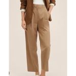 Mango high rise tanātapered straight leg trouser pants 4 Photo 12