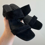 Jason Wu  Jammie Black Suede Double Strap Block Heeled Sandals Size 7.5 Photo 0