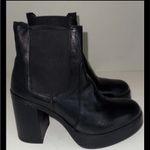 Emanuele Crasto Black Leather Lug Heel Chelsea Boots Size 8 (EU 38) Photo 1