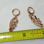 18K Yellow Gold Filled Multi color Zircon Topaz Quartz Wing Dangle Earrings Photo 2