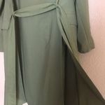 Army Green Long Sleeve Pockets Trench Coat Size XS Photo 10