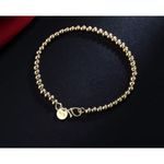 Boutique 4mm Bead Ball‎ Bracelet Minimalist Jewelry | Yellow Gold Plated Sterling Silver Photo 8