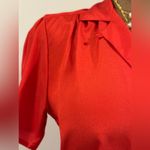 Dana AshleyVintage Red Button Down Collard Shorts Sleeves.Pleated Blouse Sz 10. Photo 3