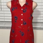Zip Code vintage Red Fish Print Cotton Dress woman size MEDIUM Photo 1