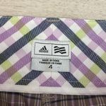 Adidas Purple, Blue & Yellow Plaid Women's Bermuda 12" Inseam Golf Shorts Size 4 Photo 3