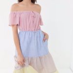 Urban Outfitters NWT Colorblock Seersucker Midi Dress Photo 4