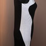 Finejo Two Tone Short Sleeve Bodycon Dress Black Size M Photo 1