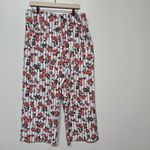 Anthropologie Maeve The Colette Cropped Wide-Leg Rose Printed Pants Sz 34 NWT Photo 1
