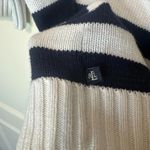 Ralph Lauren Vintage Lauren  Striped 3/4 Sleeve Sweater Nautical Boat Neck Cotton Photo 1