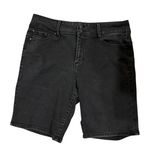 D. Jeans  Black Denim Bermuda Shorts Size 12 Stretch High Rise Photo 0