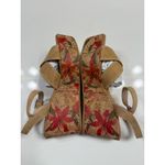 Havana Wedge Sandals with Floral Platform Tan Size 6 Photo 2