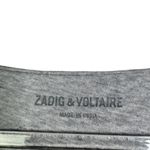 Zadig & Voltaire NWT  Long Sleeve Bedazzled skull top grey Gray size Small Photo 4