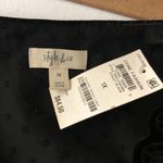 Style & Co  Womens Top Blouse Sheer Overlay Swiss Dot V Neck Floral Black 1X Photo 2