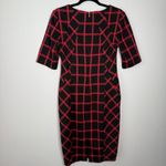 Trina Turk  Dress Chiyah Plaid Holiday Shift Dress Sweetheart Neck Size 6 Photo 6