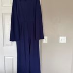 Allegra K  Royal Blue Beaded Full Sleeve Jumpsuit Photo 6