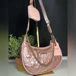 Juicy Couture  Dusty Blush Half Moon Quilted Crossbody Bag w Coin Purse NWT Gold Photo 3