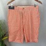 Polo Ralph Lauren Orange & White Plaid Gingham Checkered Bermuda Shorts NEW 30 Photo 0