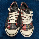 Coach Women's Plaid Sneakers Size 7.5 Black Red Photo 1
