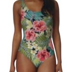 Hurley Women’s Pink Floral UPF 50+ Stretch Midweight One Piece Swimsuit Small Photo 1
